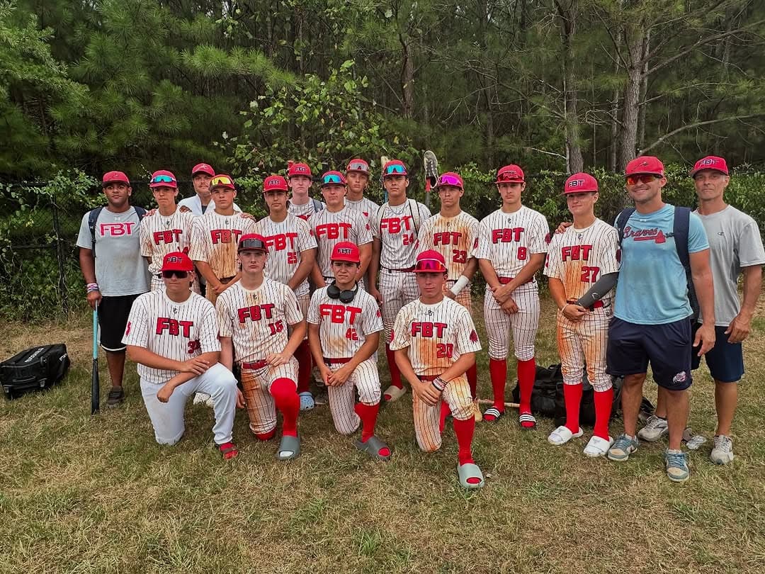 FB Braves players celebrating together